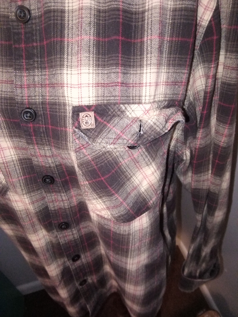 Coleman Men's Long-Sleeve Plaid Button-Down in Brown and Cream - Picture 3 of 4